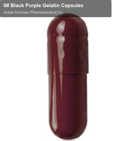 0# Black Purple Gelatin Capsules