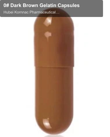 0# Dark Brown Gelatin Capsules
