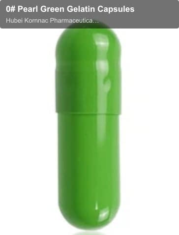 0# Pearl Green Gelatin Capsules