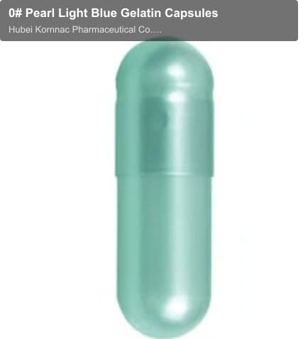0# Pearl Light Blue Gelatin Capsules