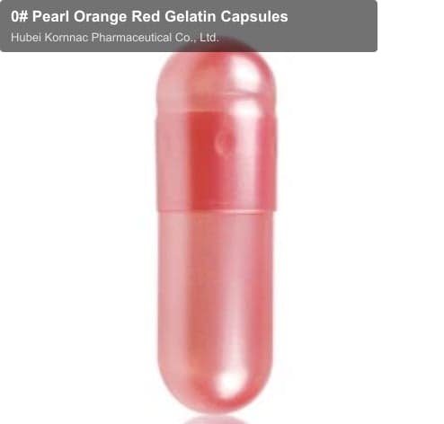 0# Pearl Orange Red Gelatin Capsules