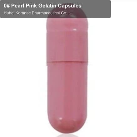 0# Pearl Pink Gelatin Capsules