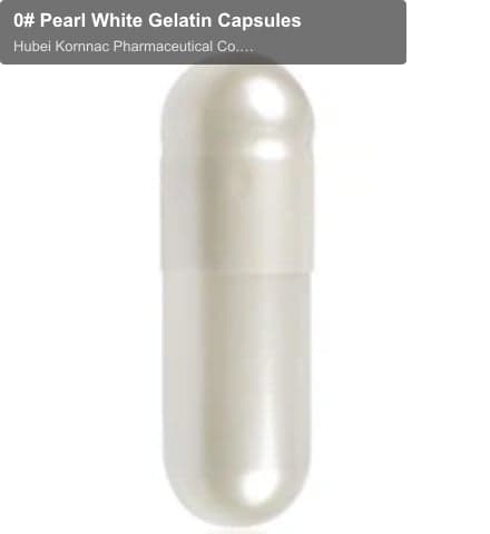 0# Pearl White Gelatin Capsules