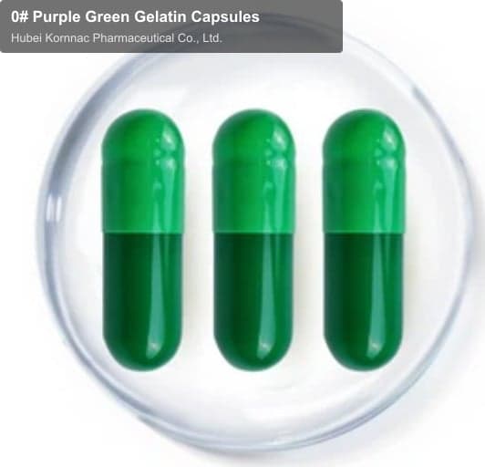 0# Purple Green Gelatin Capsules