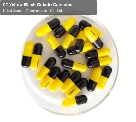 0# Yellow Black Gelatin Capsules
