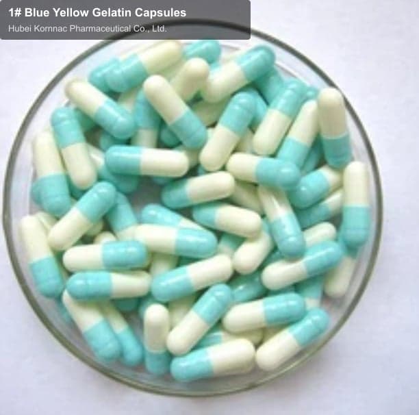 1# Blue Yellow Gelatin Capsules