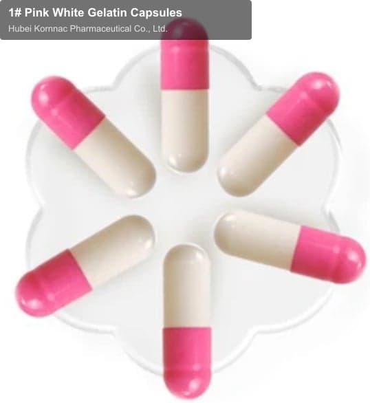 1# Pink White Gelatin Capsules