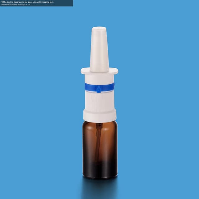 18Din dosing nasal pump for glass vial, with shipping lock