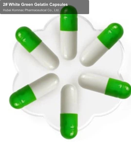 2# White Green Gelatin Capsules