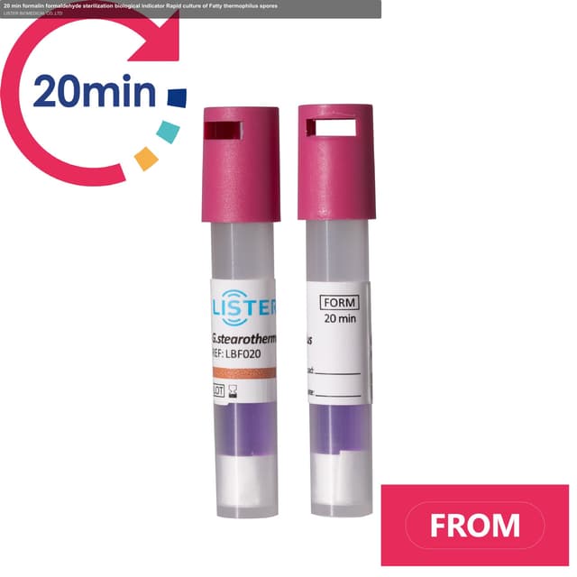 20 min formalin formaldehyde sterilization biological indicator Rapid culture of Fatty thermophilus spores