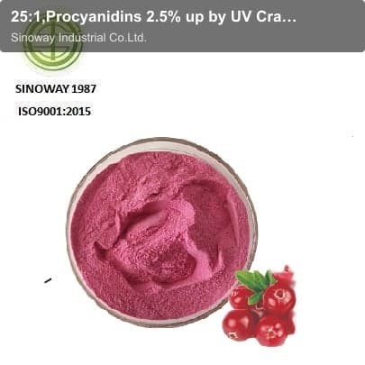 25:1,Procyanidins 2.5% up by UV Cranberry Extract/Vaccinium Macrocarpon extract