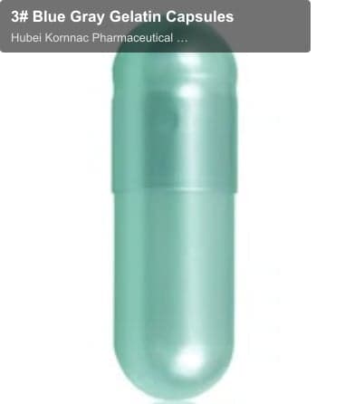 3# Blue Gray Gelatin Capsules