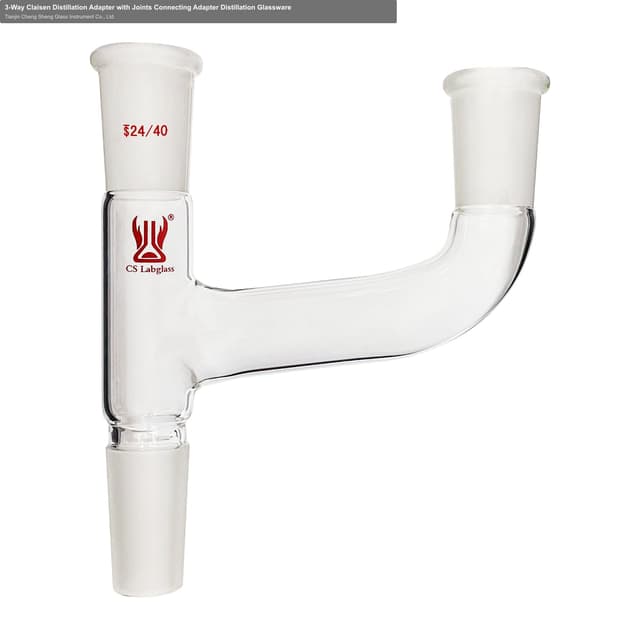 3-Way Claisen Distillation Adapter with Joints Connecting Adapter Distillation Glassware