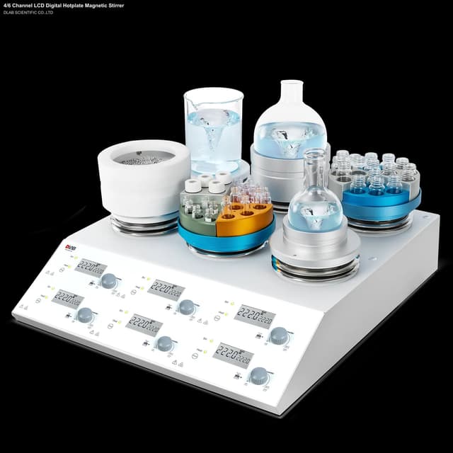 4/6 Channel LCD Digital Hotplate Magnetic Stirrer