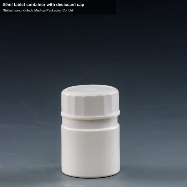50ml tablet container with desiccant cap
