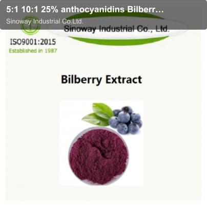 5:1 10:1 25% anthocyanidins Bilberry Extract 84082-34-8