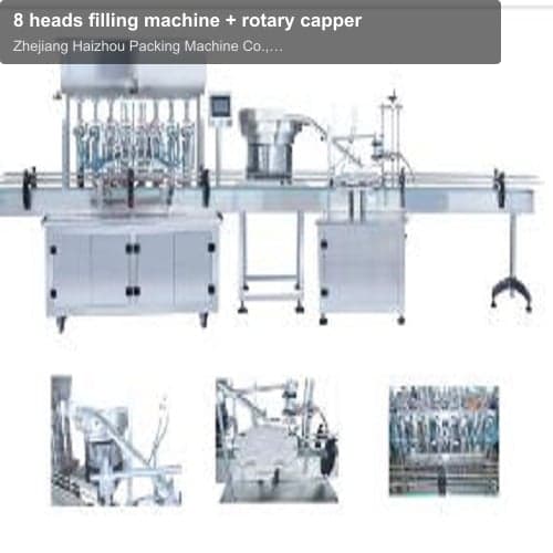 8 heads filling machine + rotary capper