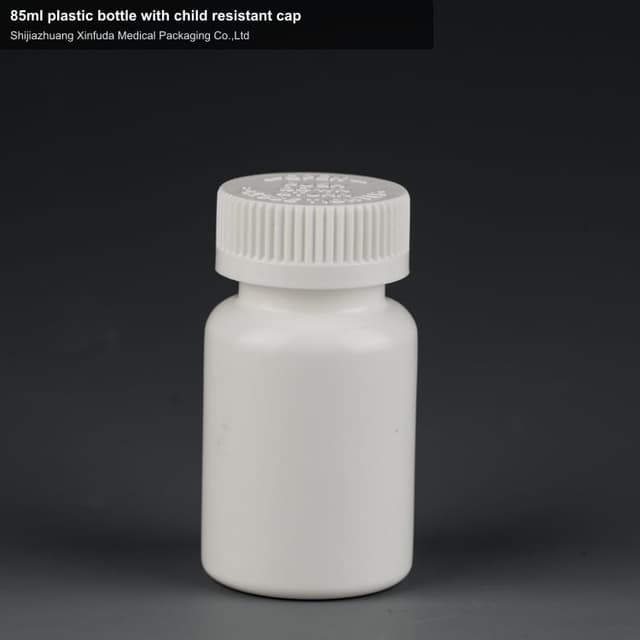 85ml plastic bottle with child resistant cap