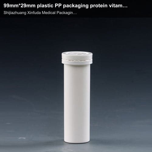 99mm*29mm plastic PP packaging protein vitamin container effervescent tablet tubes with desiccant st