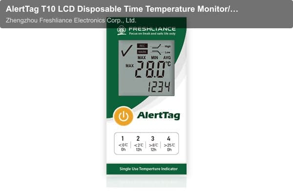 AlertTag T10 LCD Disposable Time Temperature Monitor/Indicator