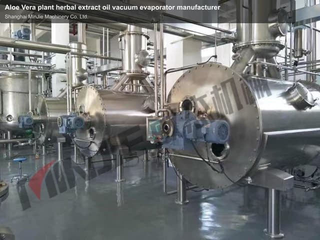 Aloe Vera plant herbal extract oil vacuum evaporator manufacturer