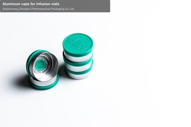 Aluminum caps for infusion vials
