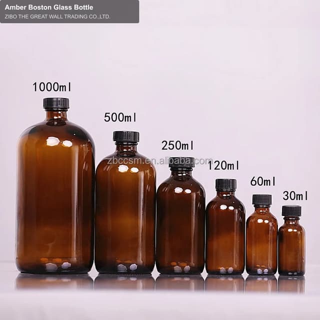 Amber Boston Glass Bottle