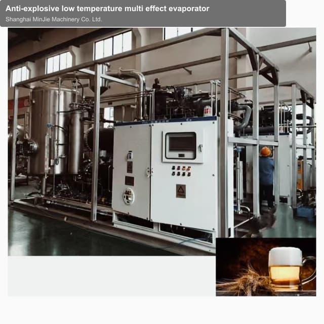 Anti-explosive low temperature multi effect evaporator