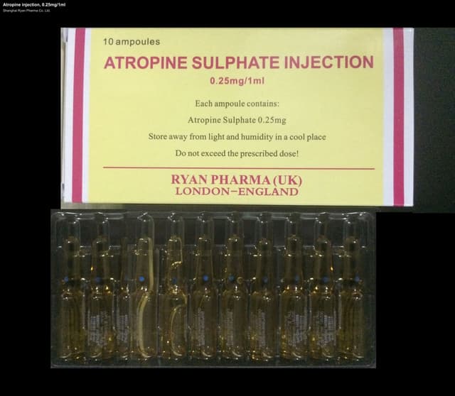 Atropine injection, 0.25mg/1ml
