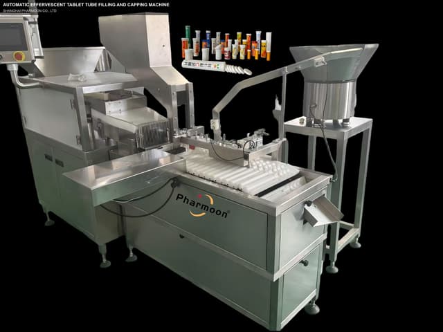 AUTOMATIC EFFERVESCENT TABLET TUBE FILLING AND CAPPING MACHINE