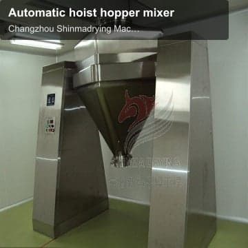 Automatic hoist hopper mixer
