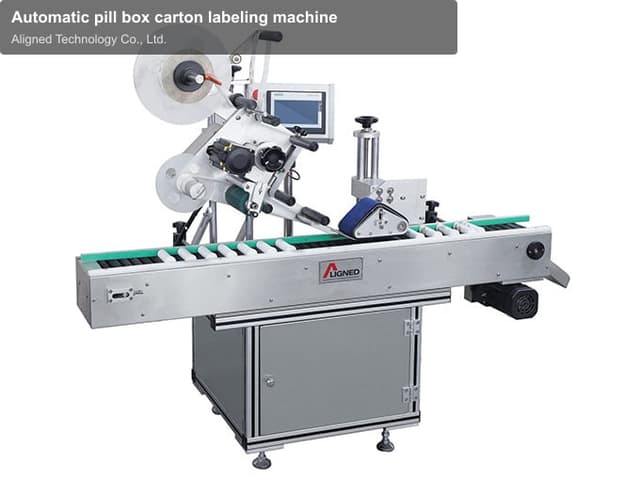 Automatic pill box carton labeling machine