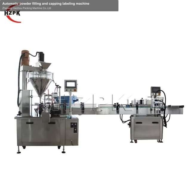 Automatic powder filling and capping labeling machine