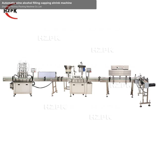 Automatic wine alcohol filling capping shrink machine