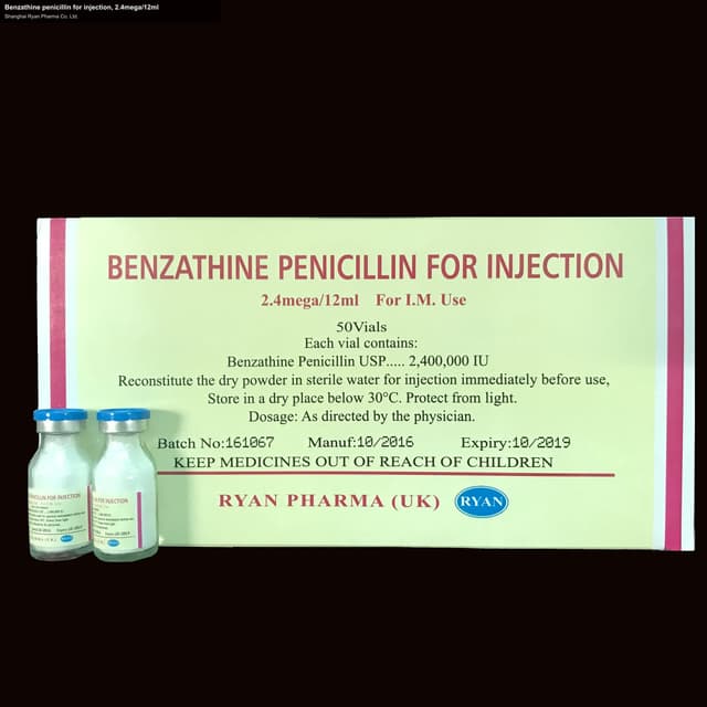 Benzathine penicillin for injection, 2.4mega/12ml