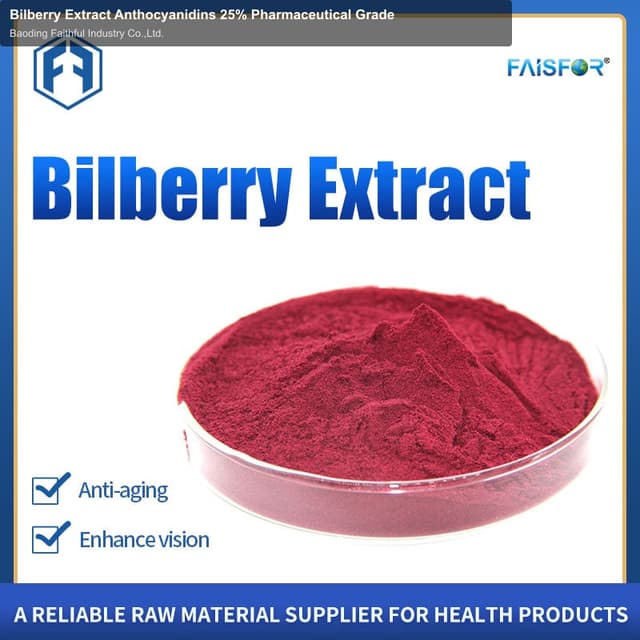 Bilberry Extract Anthocyanidins 25% Pharmaceutical Grade