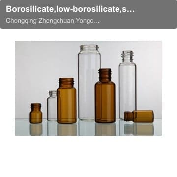 Borosilicate,low-borosilicate,soda-lime glass tubular screwed-neck bottle