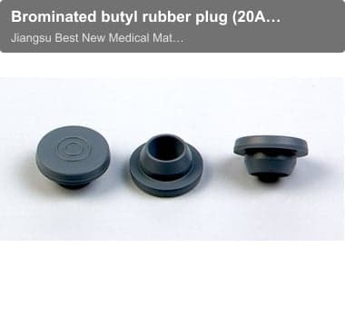 Brominated butyl rubber plug (20A) for injection aseptic powder