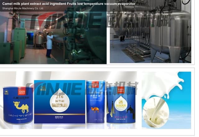 Camel milk plant extract acid ingredient Fruits low temperature vacuum evaporator