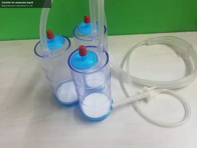 Canister for ampoules liquid
