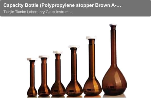 Capacity Bottle (Polypropylene stopper Brown A-grade)for in-line MeasurementIN
