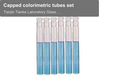 Capped colorimetric tubes set