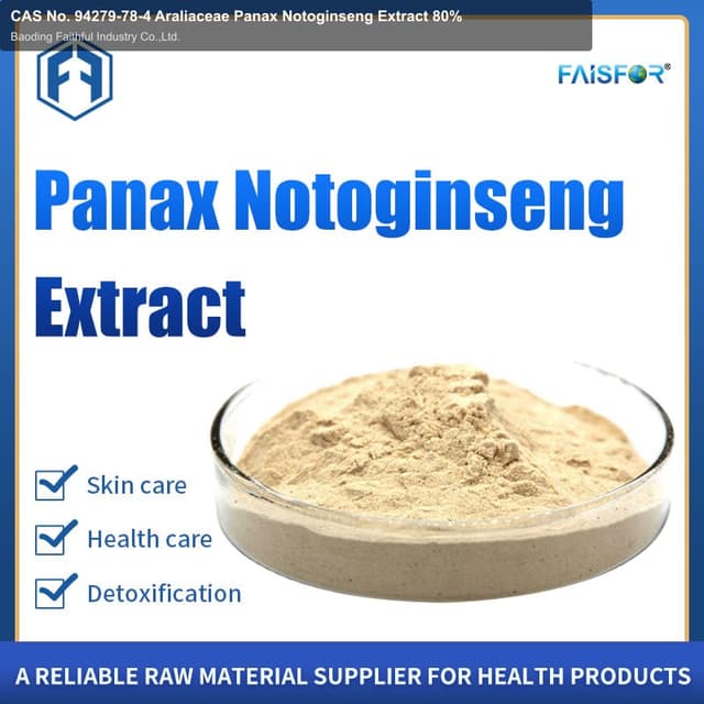 CAS No. 94279-78-4 Araliaceae Panax Notoginseng Extract 80%