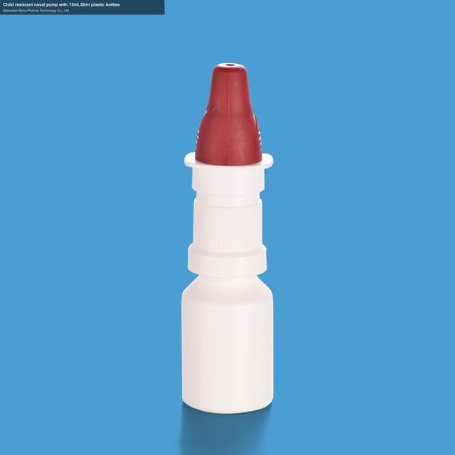 Child resistant nasal pump with 15ml,30ml plastic bottles