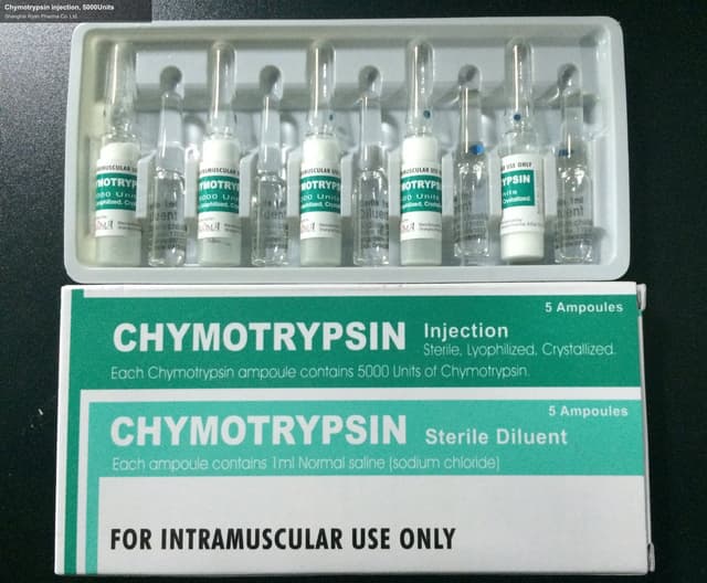 Chymotrypsin injection, 5000Units
