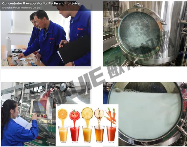Concentrator & evaporator for Pectin and fruit juice