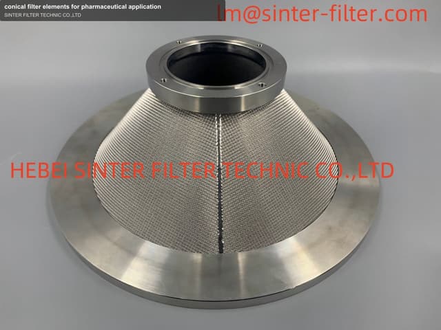 conical filter elements for pharmaceutical application