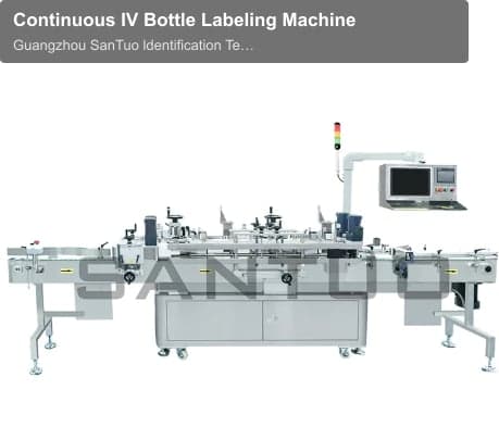 Continuous IV Bottle Labeling Machine