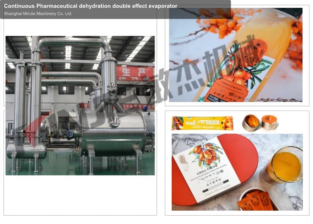Continuous Pharmaceutical dehydration double effect evaporator