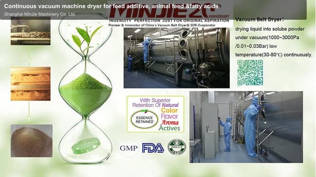 Continuous vacuum machine dryer for feed additive, animal feed &fatty acids